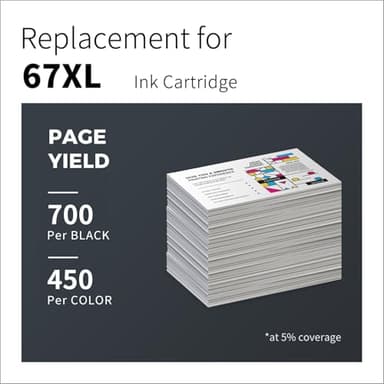 67XL Ink Cartridges Black/Color Combo Pack Replacement for HP Ink 67 67XL HP Printer Ink for DeskJet 2755e 2855e 2700 2800e 4100 4255e 4155e 2700e 2734e Envy 6055e 6000 6455e 6400 Printer Ink HP 67 - Image 4