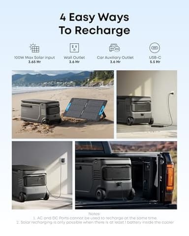 Anker SOLIX EverFrost 2 58L Cooler, 61 qt Car Refrigerator, Electric Cooler with 288Wh Battery, Powered by AC/DC or Solar, for Camping, Travel, and Fishing, -4℉ to 68℉ (Only 1 Battery Included) - Image 6