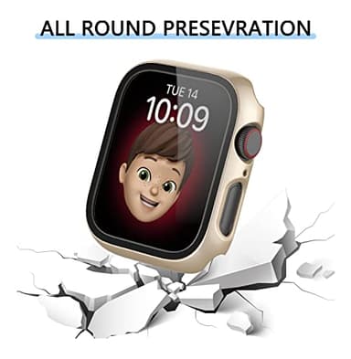 6 Pack Hard PC Case with Tempered Glass Screen Protector 44mm for Apple Watch SE 3/SE(2nd) Series 6/SE/5/4,Rontion Ultra-Thin Scratch Resistant Full Protective Bumper Cover for iWatch 44mm Accessorie - Image 3