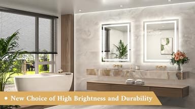TETOTE LED Bathroom Mirror 30 x 36 Front and Backlit Lighted Bathroom Vanity Mirror with Brighter Lights 3-Color Dimmable Led Anti Fog Light up Mirror, Waterproof, Shatterproof Tempered Glass - Image 8