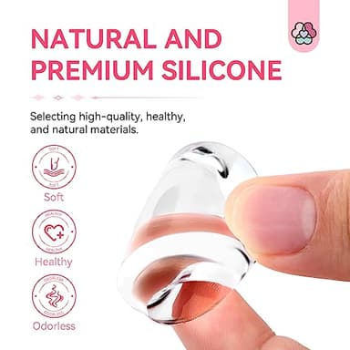 Saviland French Tip Nail Stamp - 4PCS Nail Art Stamper Kit Clear Silicone Nails Stamping Long & Short Jelly Stamper with Scrapers Nails Stamper Kit for French Manicure Nail Art Home DIY Salon - Image 3