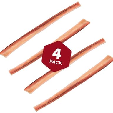 Best Bully Sticks Natural Jumbo Bully Sticks for Large Dogs - 12 Inch, 4 Count (Pack of 1) - 100% Free-Range Grass-Fed Beef, Single-Ingredient, Grain and Rawhide Free Long Lasting Dog Chews - Image 2