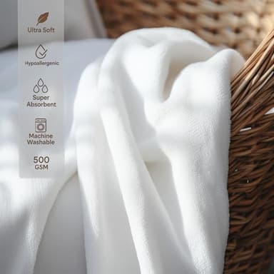 MINIBOO Hooded Baby Towels for Newborn & Toddler - Super Soft Baby Bath Towels with Hood, Highly Absorbent Viscose Made from Bamboo Hooded Towel for Boys, Girls, Newborn Essentials. - Image 9