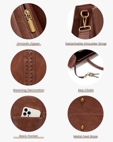 LOVEVOOK Laptop Tote Bag for Women, Vintage Leather Work Bags 17 inch Laptop Bag, Waterproof Professional Computer Bag Business Office Briefcase Large Shoulder Bag Handbag, Brown - Image 5