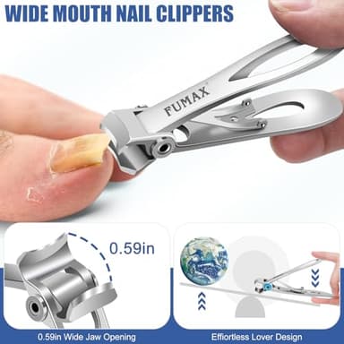 Toenail Clippers for Seniors Thick Toenails, Large Wide Opening Toe Nail Clippers for Men Thick Nails, Heavy Duty Sharp Slanted Nail Clippers Fingernail Clipper Gifts for Men Women - Image 4