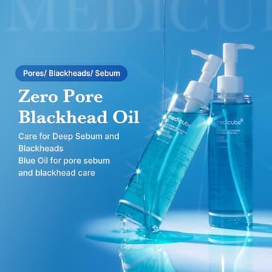 medicube Smooth Pore Double Cleanse Set: Zero Pore Blackhead Cleansing Oil and Zero Pore Clear Blue Capsule Facial Cleanser - Image 3