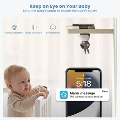 ieGeek 2K Split-Screen Baby Monitor, 5" Audio Baby Monitor with 2 Cameras, WiFi Smartphone Video Dual Camera, Night Vision, Motion & Cry Detection, Two Way Talk Temper &Humidity Sensor - Image 4