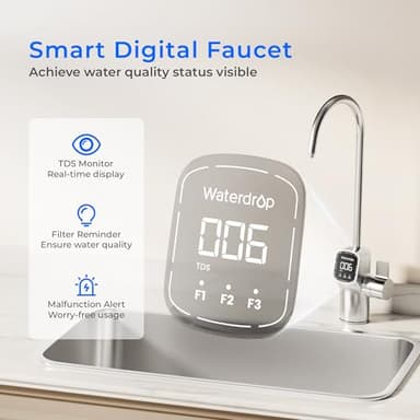 Waterdrop X8-Basic Reverse Osmosis System, NSF/ANSI 42&58&372 Certified, 800 GPD Tankless RO Water Filter, 9-Stage Filtration Undersink RO Filtration System, 2:1 Pure to Drain, Reduce PFAS, BPA Free - Image 8