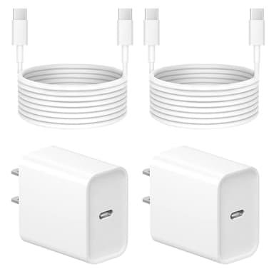 iPhone 17 16 15 Charger Fast Charging - 2 Pack 20W USB C Charger Block with 6FT Type C Cable Compatible with iPhone 17/17 Pro/17 Pro Max/Air/16/16e/15, iPad Pro, Air M3/M2/5/4, 11th/10th（White） - Image 1