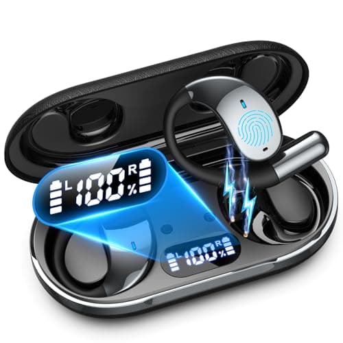 AI Translation Earbuds Real Time, 2025 Upgraded 6-in-1 Instant Translator with 144 Online & 11 Offline Languages, Voice/Video Call, Wireless OWS Translating Earbuds for Business Travel Learning - Image 1