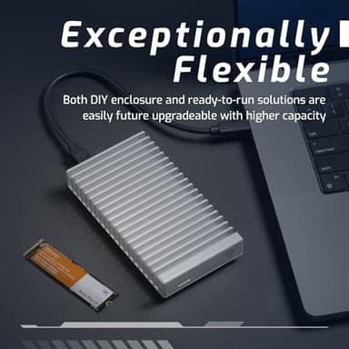 OWC Express 1M2 80Gb/s Portable NVMe SSD USB4 (Thunderbolt Compatible/USB-C) Ultra Fast External SSD Drive with Aluminum Heat Sink Enclosure (Enclosure Only) - Image 4