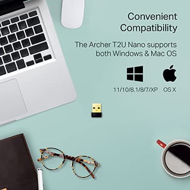 TP-Link Nano AC600 USB WiFi Adapter(Archer T2U Nano)- 2.4G/5G Dual Band Wireless Network Transceiver for PC Desktop, Travel Size, Supports Windows (11,10, 8.1, 8, 7, XP/Mac OS X 10.9-10.14) - Image 4
