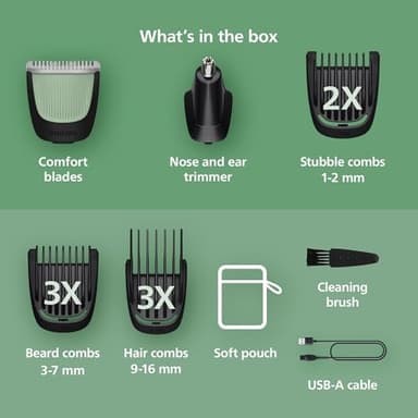 Norelco Philips All-in-One 3000 Series 13 in 1 Trimmer, Beard Styler & Men's Hair Clipper, 9 Length Settings & Self-Sharpening Skin-Friendly Blades, MG3919/50 - Image 3