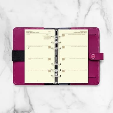 Filofax Calendar Diary Refill, Personal/Compact Size, Week-to-View, Cotton Cream Paper, Unruled, Multilingual: Five Languages, 2025 (C68413-25) - Image 6