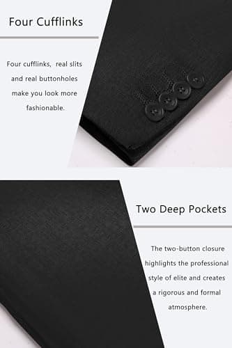 COOFANDY Men's Dress Blazer Jacket Big and Tall Knit Sport Coat for Travel Holiday Party Prom Black - Image 5
