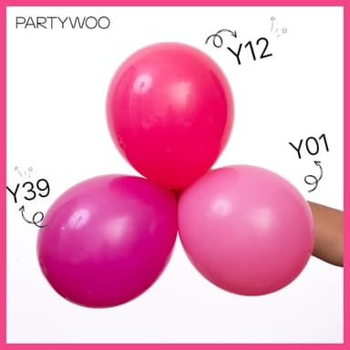 PartyWoo Hot Pink Balloons 101 pcs 12 Inch Magenta Balloons for Dark Pink Balloon Birthday Baby Shower Fuchsia Balloon Valentine's Day Princess Party Bachelorette Engagement Party Decorations Pink-Y12 - Image 4