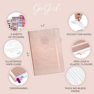GoGirl Weekly Schedule Planner – Hourly Work & Life Planner with Time Slots – Vertical Agenda Organizer for Daily Productivity, A5 (Rose Gold) - Image 2