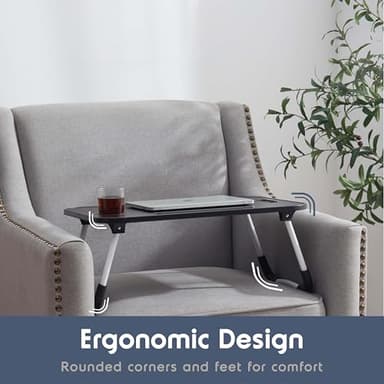 Laptop Bed Tray Table, Adjustable Laptop Stand, Portable Lap Desks with Foldable Legs, Reading Desk for Sofa Couch Floor - Large - Image 6