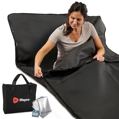 Lifepro Infrared Sauna Blanket for Detox & Relaxation – Portable Far Infrared at Home Sauna for Detox, Muscle Tension Release and Recovery – RejuvaWrap Series with Adjustable Heat Settings - Image 1
