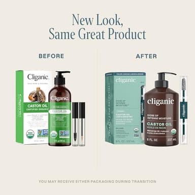 Cliganic Organic Castor Oil, 100% Pure - For Hair, Skin, Face, Eyelashes & Eyebrows | Natural Cold Pressed Unrefined Hexane-Free (8oz) - Image 2