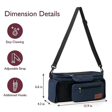 Momcozy Universal Stroller Organizer with Insulated Cup Holder Detachable Phone Bag & Shoulder Strap, Fits for Stroller like Uppababy, Baby Jogger, Britax, BOB, Umbrella and Pet Stroller - Image 2