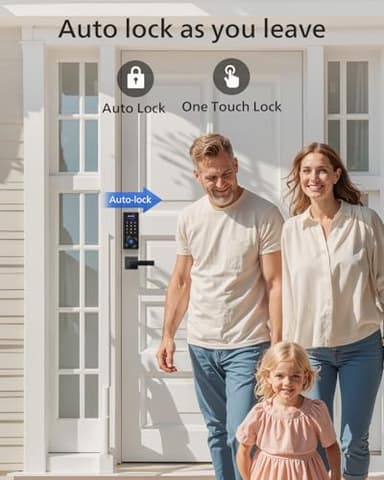 Philips Smart Lock with Handles, Keyless Entry Door Lock Set, Smart Door Lock with 2 Level Handles, Digital Keypad Deadbolt for Front Door, App Fingerprint PIN Code Unlocking, Auto Locking - Image 7