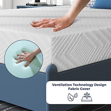 IULULU Full Mattress, 8 inch Memory Foam Mattress in a Box Full Size Green Tea Gel Infused, Medium Firm, CertiPUR-US Certified, Made in USA, White - Image 4