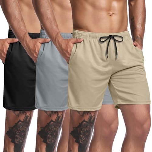 COOFANDY Men's 3 Pack Workout Gym Shorts Lightweight Athletic Mesh Shorts Quick Dry Bodybuilding Training Shorts with Pocket - Image 1
