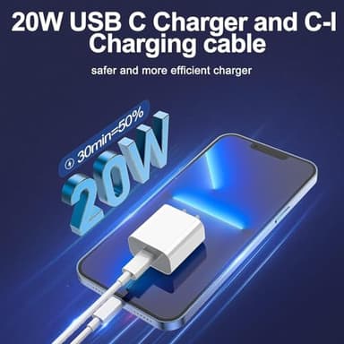 FEEL2NICE iPhone Charger Fast Charging 2 Pack Type C Wall Charger Block with 2 Pack [6FT&10FT] Long USB C to Lightning Cable for iPhone 14/13/12/12 Pro Max/11/Xs Max/XR/X,AirPods Pro - Image 3