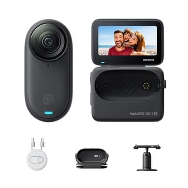 Insta360 GO 3S - 64 GB Black 4K Tiny Portable Vlogging Camera, Hands-Free POVs, Mount Anywhere, Stabilization, 140 Min Battery Life, 10m Waterproof, Apple Find My, Pet POV - Image 1
