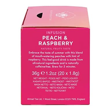Ahmad Tea Infusions, Peach and Raspberry Teabags, 20 ct (Pack of 1) - Decaffeinated & Sugar-Free - Image 6