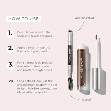 WUNDERBROW Eyebrow Gel, Waterproof, Smudgeproof, Lasts for Days, Shade: Black/Brown, Vegan and Cruelty-Free - Image 4