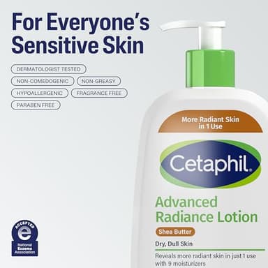 Cetaphil Body Lotion, Advanced Radiance Lotion with Shea Butter for Dry, Sensitive Skin, 16 oz, Pack of 2, Fragrance Free, Hypoallergenic, Non-Comedogenic - Image 10