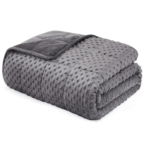 L'AGRATY Weighted Blanket for Adult - 48"x72" 15lbs Minky Dots Heavy Blanket with Glass Beads Soft Breathable for All-Season Summer Fall Winter Thick Comfort for Sleeping - Image 1