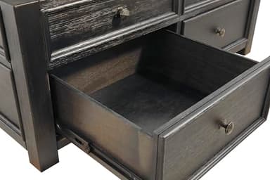 Signature Design by Ashley Tyler Creek Rustic Farmhouse Lift Top Coffee Table with Drawers, Brown & Black - Image 14