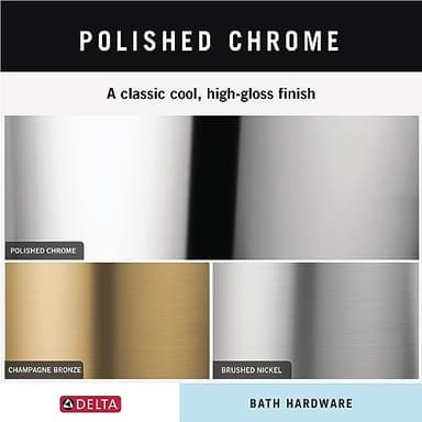 Delta Ara (1-Pack) Hand Towel Holder Polished Chrome Towel Racks for Bathroom Wall Square Towel Ring Holder for Bath Towel Hanger for Kitchen, Bathroom Accessories 77546 - Image 5