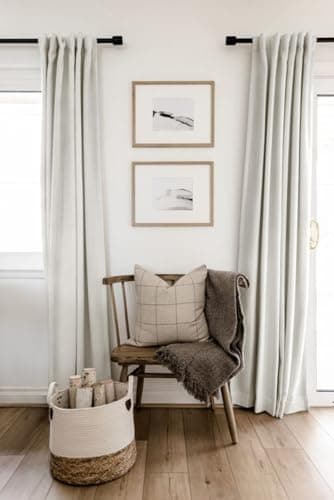 100% Blackout Shield Linen Blackout Curtains for Bedroom 90 Inches Long, Back Tab/Rod Pocket Living Room Drapes, Thermal Insulated Blackout Curtains 2 Panels Set, 50" W x 90" L, Beige - Image 6