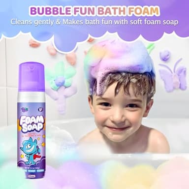 Foam Soap, 6 Packs Bath Foam for Kids, Fluffy Baths Soap Soft Bubble Bath Kids Body Wash Shape & Sculpt & Create Fun Art Gentle Cleansing Baths Paint Easy-to-Use Bubble Bathtime Art - Image 3