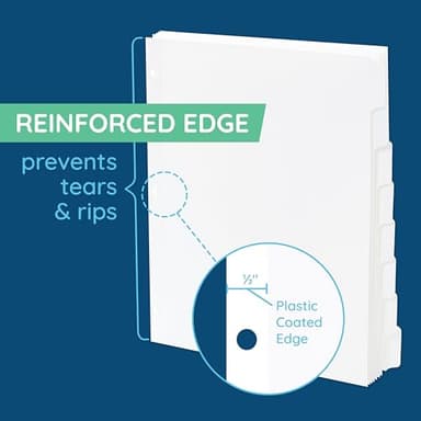 Blue Summit 3 Ring Binder Dividers with Tabs, Reinforced Edge, 1/8 Cut, Letter Size, 8 Tab Dividers for 3 Ring Binder Bulk, White, 12 Sets, 96 Pack - Image 4