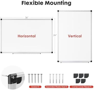 Sweetcrispy Magnetic Dry Erase Board, 36" x 24" Whiteboard for Home, School, Sliver Reinforced Aluminum Frame - Image 3