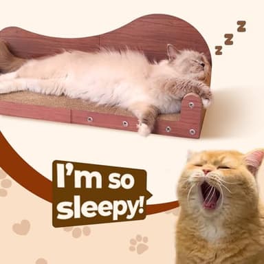 ComSaf 26.4" Large Cat Scratcher Bed, Cat Scratching Board, Durable Cardboard for Indoor Use, Extra Large Couch with Scratch Pad - Sofa Lounge - Image 6