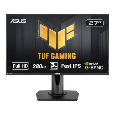 ASUS TUF Gaming VG279QM 27” HDR Monitor, 1080P Full HD (1920 x 1080), Fast IPS, 280Hz, G-SYNC Compatible, Extreme Low Motion Blur Sync (ELMB SYNC), 1ms, DisplayHDR 400,, BLACK - Image 1