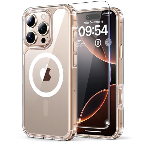 TAURI 3 in 1 for iPhone 16 Pro Max Case, Compatible with MagSafe [Not-Yellowing] with 2X Screen Protectors, Military-Grade Protection, Shockproof Slim Magnetic Case for 16 ProMax 6.9", Clear - Image 1