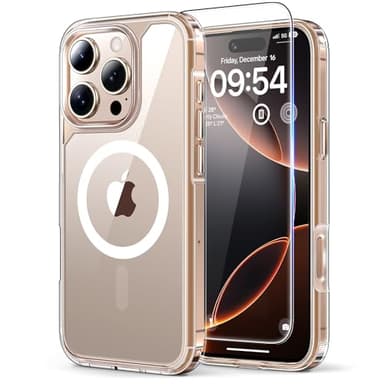 TAURI 3 in 1 for iPhone 16 Pro Max Case, Compatible with MagSafe [Not-Yellowing] with 2X Screen Protectors, Military-Grade Protection, Shockproof Slim Magnetic Case for 16 ProMax 6.9", Clear - Image 1