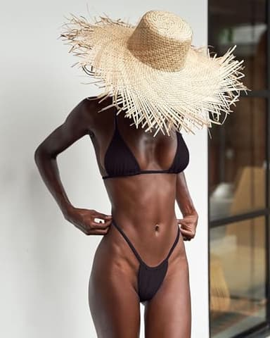 XUNYU Thong Bikini Sets for Women - Brazilian Micro String Bikinis Sexy Two Piece Swimsuit Triangle Top Halter Bathing Suits - Image 7