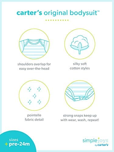 Simple Joys By Carter's Baby Boys Short-sleeve Bodysuit Shirt, Coastal Multi Stripe, 18 Months US - Image 6