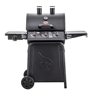 Char-Griller® Grillin' Pro 3-Burner Propane Gas Grill in Black with 40,800 BTU, Cast Iron Grates and Warming Racks, 630 Cooking Square Inches, Model E3001 - Image 2