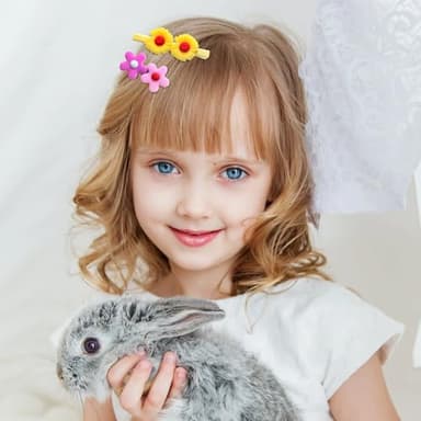 56PCS Toddler Hair Accessories Set: Colorful Rainbow Barrettes, Pins, Candy Fruits, Butterflies for Kids' Stylish Hairstyles - Image 6