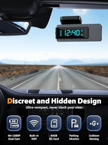 ARIFAYZ Dash Cam Front and Rear 4K+1080P, Free 64GB Card, Built-in WiFi, Dash Camera for Cars, Car Camera, Dual Dashcams for Cars with Night Vision, 24 Hours Parking Monitor, Loop Recording - Image 5