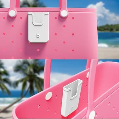 EASYDOG Silicone Phone Holder Compatible with Bogg Bag, Soft Silicone Charm Insert Accessories and Attachment for Bogg Beach Bags, Generic Portable Size Fits for iPhone and Android Phones White - Image 6